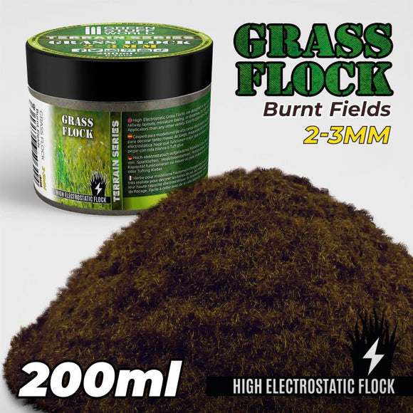 GSW Static Grass Flock 2-3mm - BURNT FIELDS - 200 ml Flock Green Stuff World 