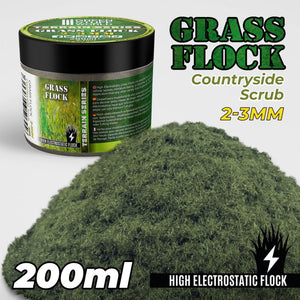 GSW Static Grass Flock 2-3mm - COUNTRYSIDE SCRUB - 200 ml Flock Green Stuff World 