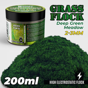 GSW Static Grass Flock 2-3mm - DEEP GREEN MEADOW - 200 ml Flock Green Stuff World 