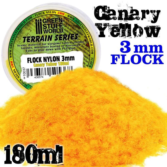 GSW Static Grass Flock 3 mm - Canary Yellow - 180 ml GSW Hobby Green Stuff World