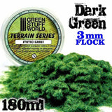 GSW Static Grass Flock 3 mm - Dark Green - 180 ml GSW Hobby Green Stuff World 