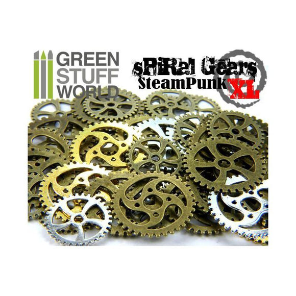 GSW SteamPunk SPIRAL GEARS & COGS Beads 85gr XL size GSW Hobby Green Stuff World 