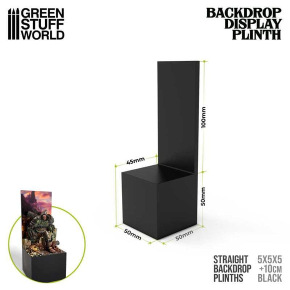 GSW Straight Backdrop Plinths 5x5x5+10cm Plinth Green Stuff World 