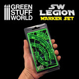 GSW SW Legion arc-shaped line of fire markers - GREEN FLUOR Game Measure Green Stuff World 