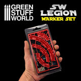 GSW SW Legion arc-shaped line of fire markers - RED Game Measure Green Stuff World 
