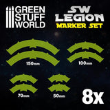 GSW SW Legion arc-shaped line of fire markers - RED Game Measure Green Stuff World 