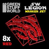 GSW SW Legion arc-shaped line of fire markers - RED Game Measure Green Stuff World 