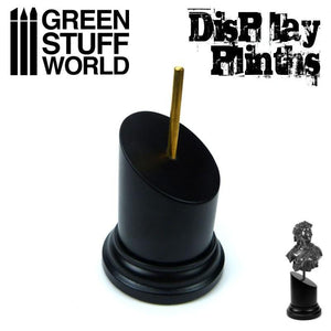 GSW Tapered Round Bust Plinth 5x5cm Black Plinth Green Stuff World 