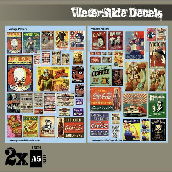 GSW Waterslide Decals - Vintage Posters GSW Hobby Green Stuff World 