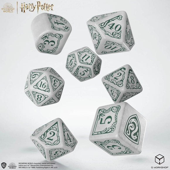 Harry Potter: Slytherin Modern Dice Set - White Dice Sets Q-Workshop 