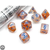 Lab Dice Borealis Rose Gold/Light Blue Set Lab Dice Sets - Series 5 Chessex
