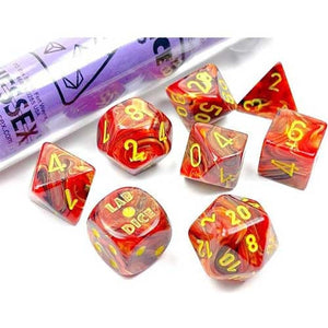 Lab Dice Vortex Underworld/Yellow set Lab Dice Sets - Series 5 Chessex