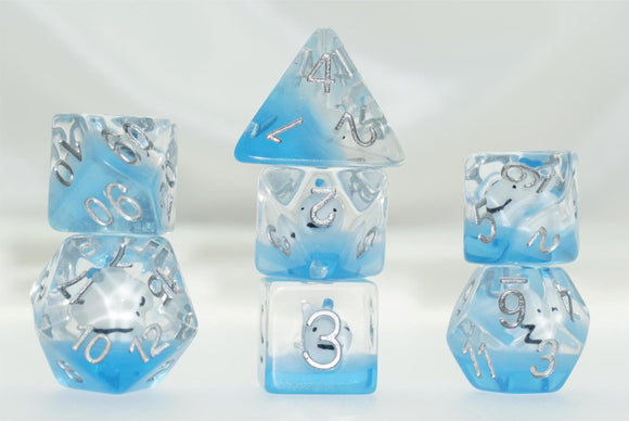 MGRR12 Moby the Whale Dice Set Resin Round Edge Dice HammerDice 