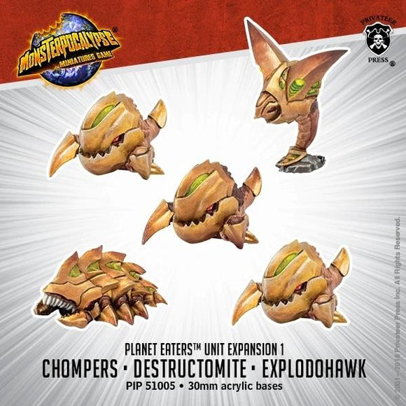 Monsterpocalypse – Chompers, Destructomite & Explodohawk: Planet Eaters Unit MONPOC Privateer Press 