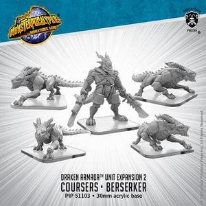 Monsterpocalypse Coursers, Elite Courser Draken Berserker Draken Armada Protectors Privateer Press 