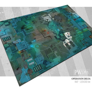 Pwork Wargames: Operation Delta 4X6' Neoprene Mat 4X6' Gaming Mat Pwork Wargames 