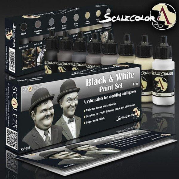 Scale75 Black And White Paint Set Scalecolour Scale75  (5026534850697)