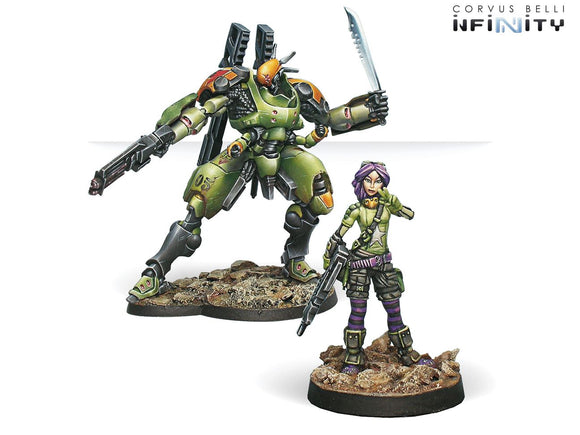 Scarface & Cordelia. Armored Mercenary Team Infinity Corvus Belli 
