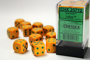 Speckled 16mm d6 Lotus Dice Block (12 dice) 16mm Dice Chessex 