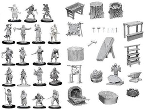 Townspeople & Accy D&D RPG Miniatures WizKids 