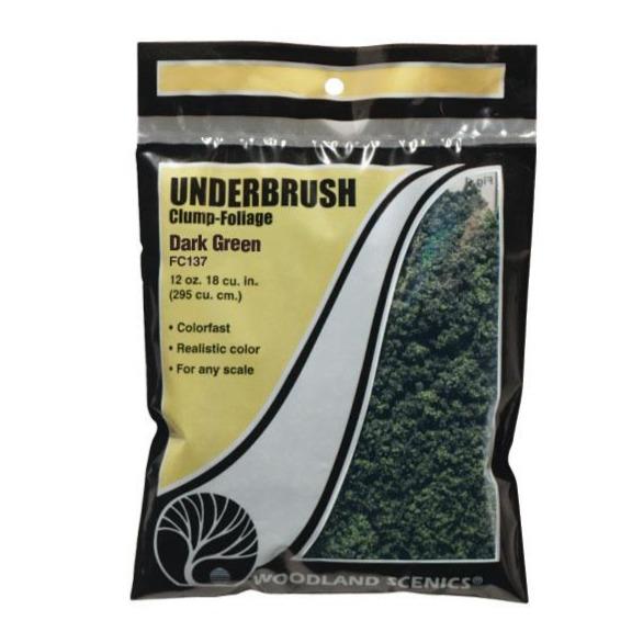 Turf Underbrush Dark Green Bag Basing Woodland Scenics 