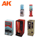 Vending Machines Set Wargame 30-35mm Scenography AK Interactive 