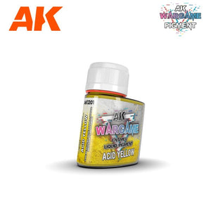 Wargame Liquid Pigment: AK1201 Acid Yellow 35ml Liquid Pigments (Enamel) AK Interactive 