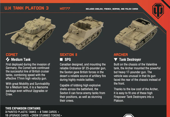 World of Tanks: UK Tank Platoon (Comet, Sexton II, Archer) World of Tanks GaleForce Nine 